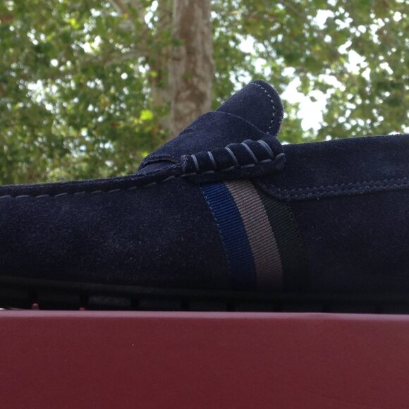 To Boot New York Ocean Drive Suede Driver Loafer Blue 8M NWT - Picture 1 of 14